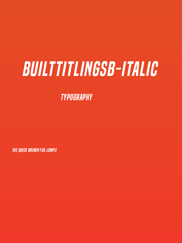 BuiltTitlingSb-Italic Poster