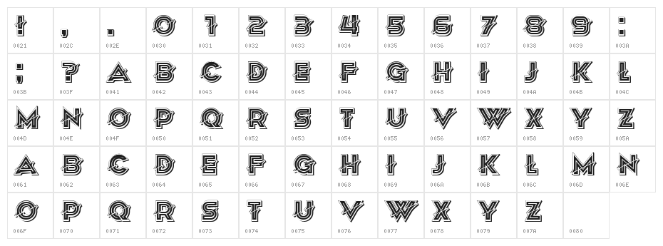 Buka Regular Character Map