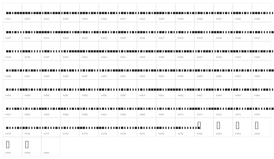 BukanBinary Mono Character Map