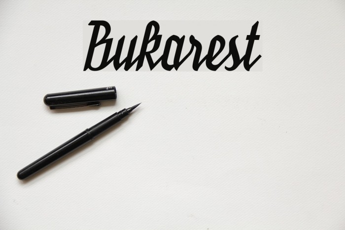 Bukarest Font examples