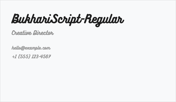 BukhariScript-Regular Business Card