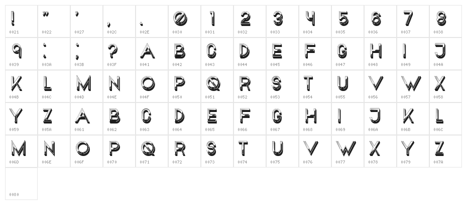 Bulan Regular Character Map