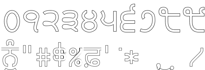 Bulara Thin Border Outline Font OTHER CHARS