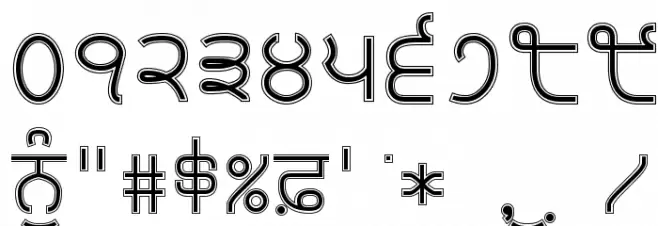 Bulara Thin Border Font OTHER CHARS