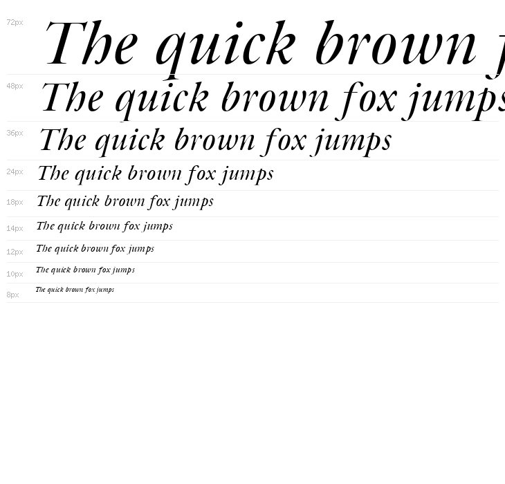 Bulgarian Garamond Italic Waterfall