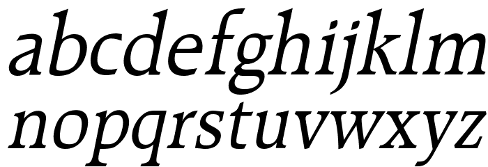 Bulgarian Italic Font LOWERCASE