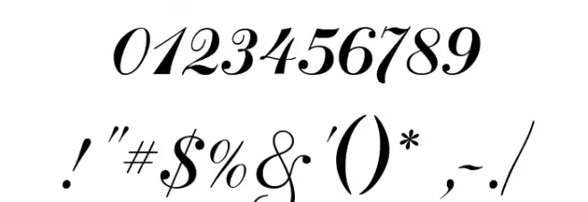 Bulgarian Kursiv Font OTHER CHARS