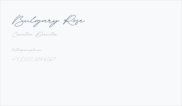 Bulgary Rose Business Card