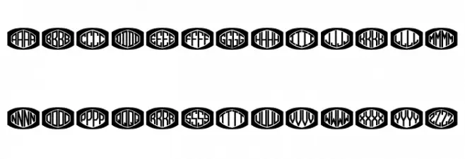Bulged Monogram Flat Regular Schriftart Kleinbuchstaben