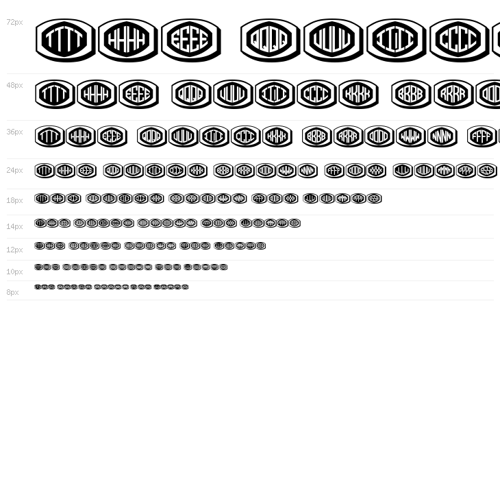 Bulged Monogram Regular Waterfall