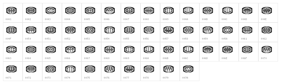 Bulged Monogram Stylish Flat Regular Character Map
