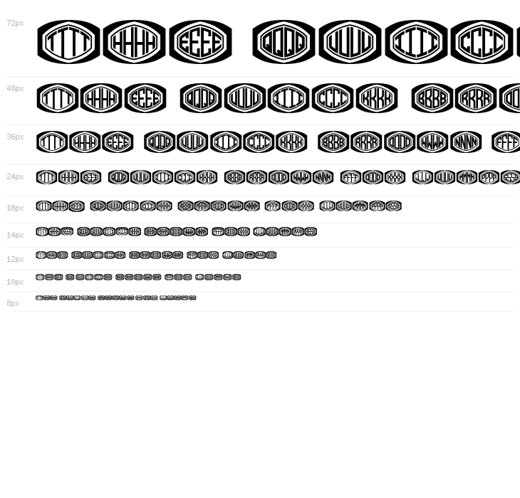 Bulged Monogram Stylish Flat Regular Waterfall