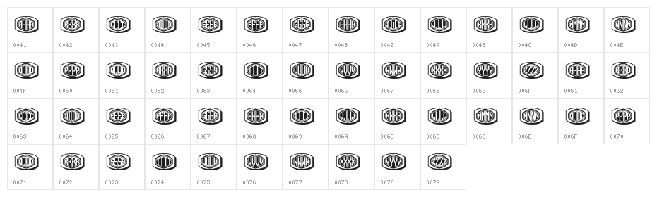 Bulged Monogram Stylish Regular Character Map