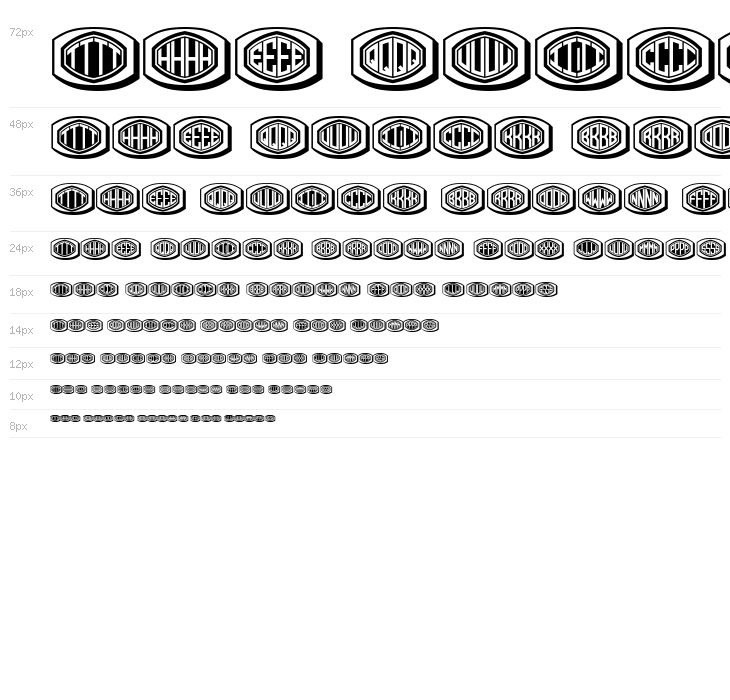 Bulged Monogram Stylish Regular Waterfall