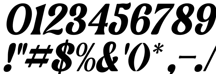 Bulgeria Italic Font OTHER CHARS