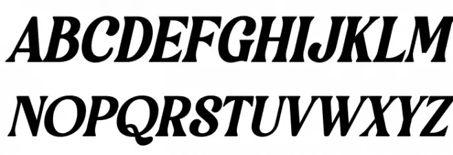 Bulgeria Italic Caratteri MAIUSCOLE