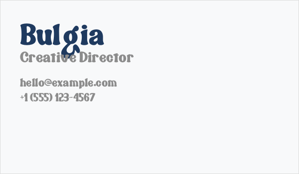 Bulgia Business Card
