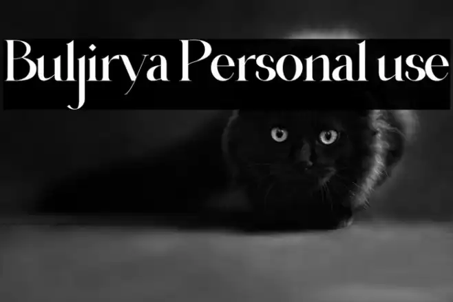 Buljirya Personal use Font examples