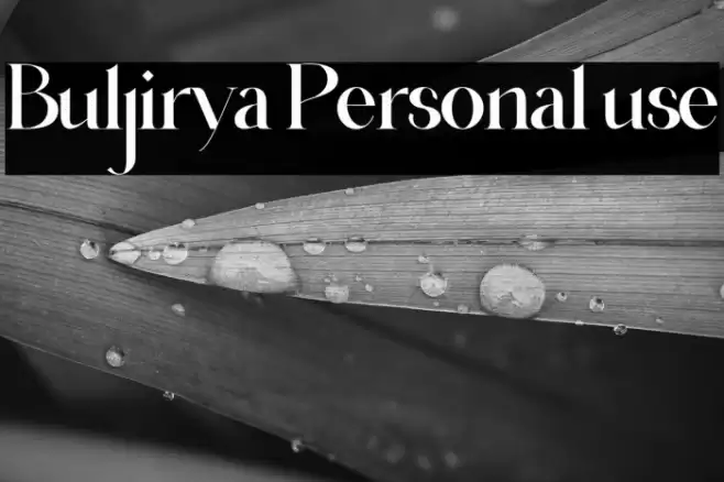 Buljirya Personal use Font examples