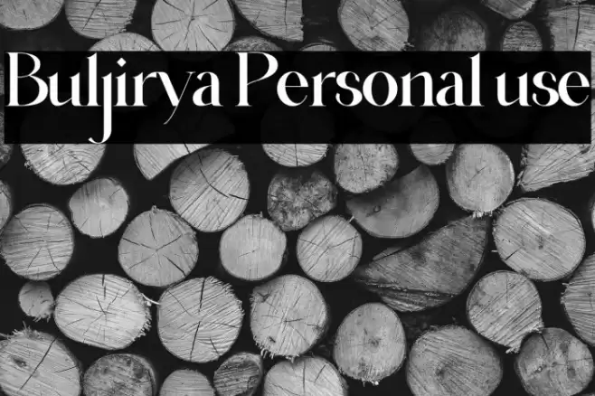 Buljirya Personal use Font examples