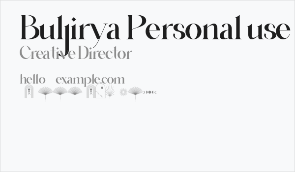 Buljirya Personal use Business Card