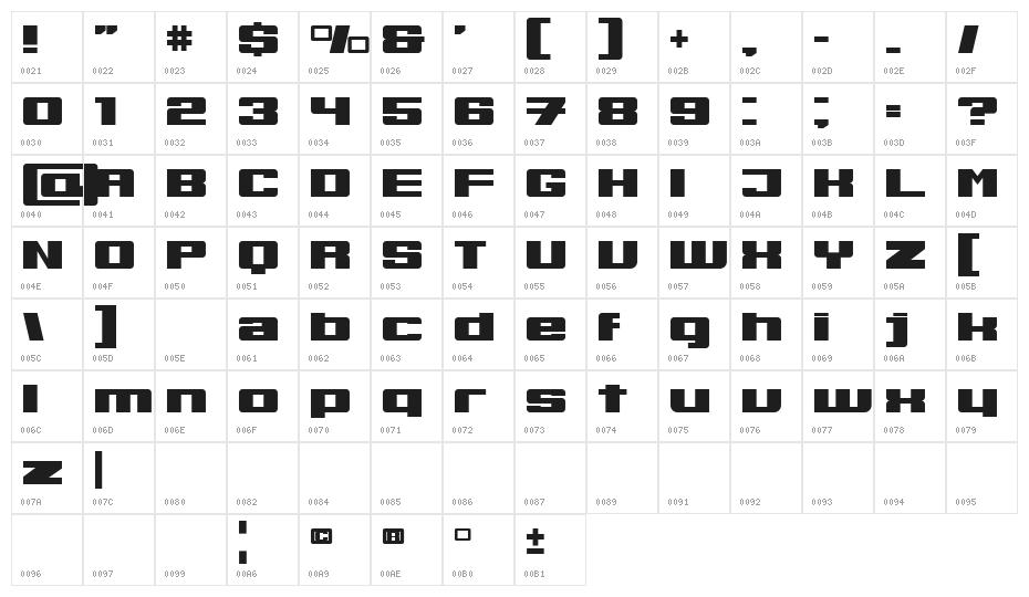 Bulksans Regular Character Map