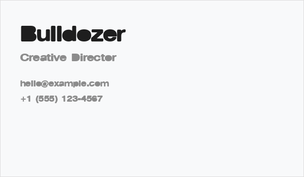 Bulldozer Business Card