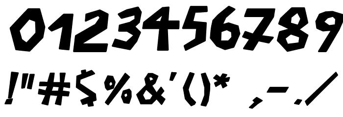 BullerBuPapercut-BoldOblique Font OTHER CHARS