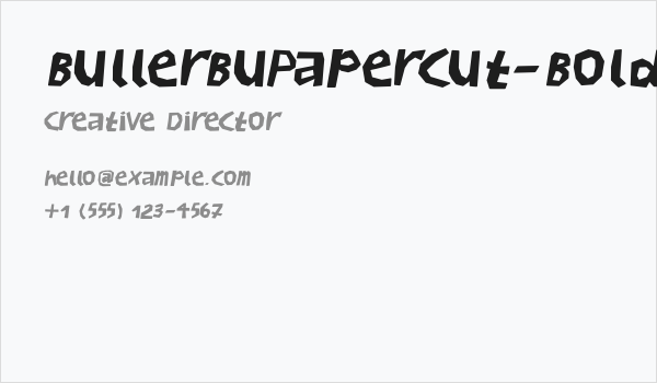 BullerBuPapercut-BoldOblique Business Card