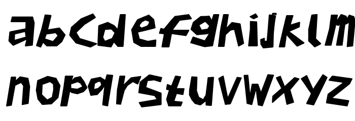 BullerBuPapercut-BoldOblique Font LOWERCASE