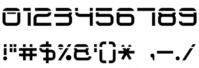 Bullet Trace 7 Font OTHER CHARS