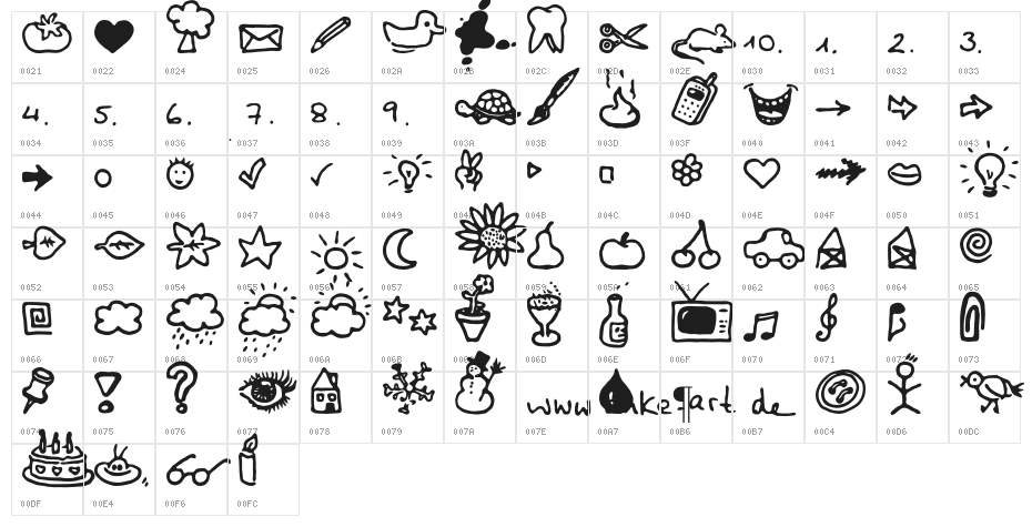 BulletMix2 Character Map