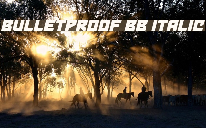 Bulletproof BB Italic Font examples