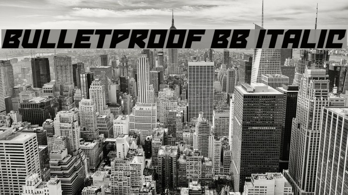 Bulletproof BB Italic Font examples