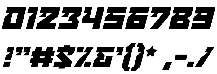 Bulletproof Deco BB Italic Font OTHER CHARS