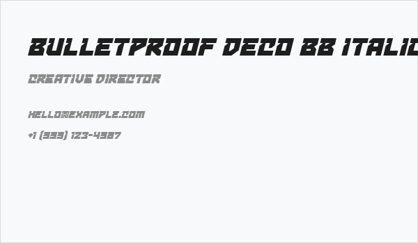 Bulletproof Deco BB Italic Business Card