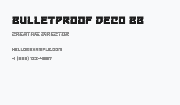 Bulletproof Deco BB Business Card
