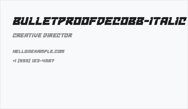 BulletproofDecoBB-Italic Business Card