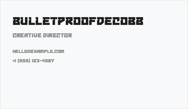 BulletproofDecoBB Business Card