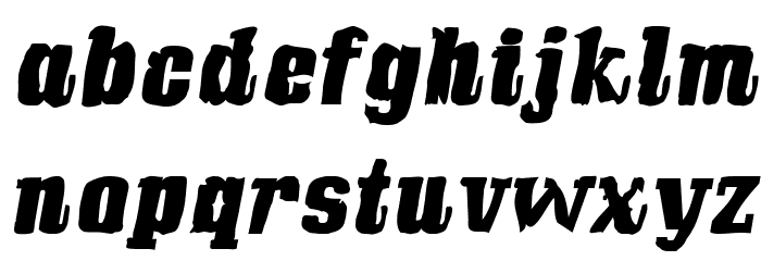 Bullfrog Schriftart Kleinbuchstaben