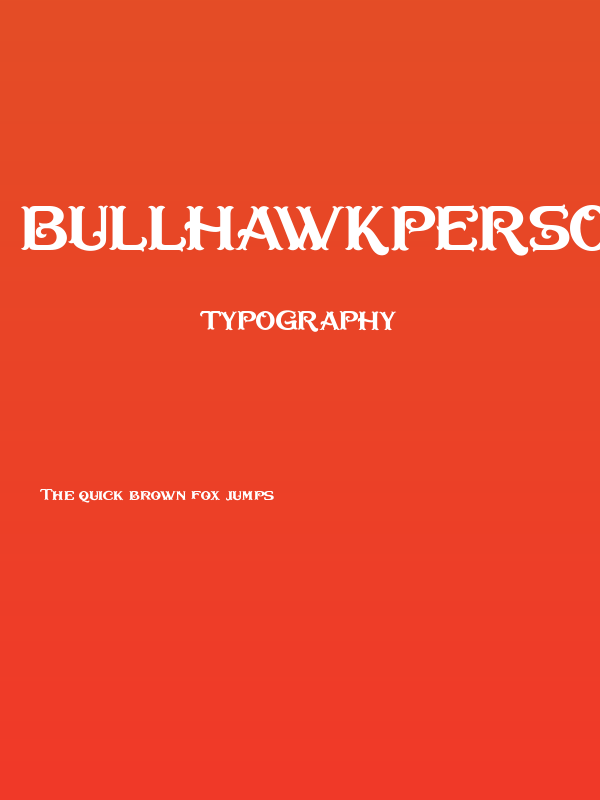 BullhawkPersonalUseOnly-Regular Poster
