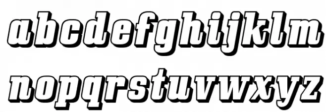 Bullpen 3D Font Litere mici