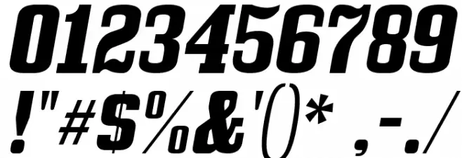 Bullpen Italic Font OTHER CHARS