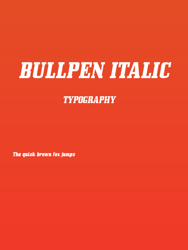 Bullpen Italic Poster