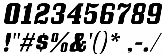 BullpenHv-Italic Font OTHER CHARS