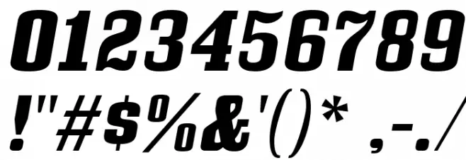 BullpenHv-Italic Font OTHER CHARS