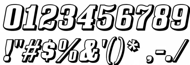 BullpenThreeD-Regular Font OTHER CHARS