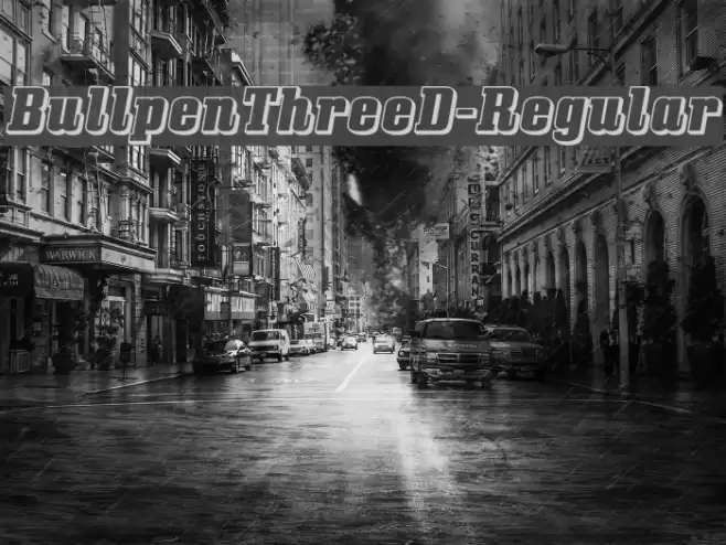 BullpenThreeD-Regular Font examples