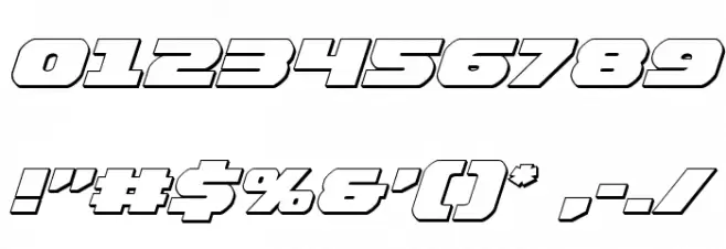 Bummer 3D Italic Font OTHER CHARS