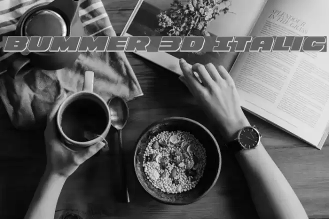 Bummer 3D Italic Font examples